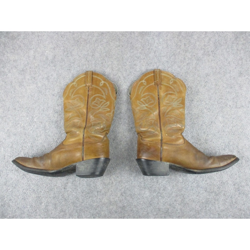 Ariat Boots Women 9 B Brown Heritage Western Leather Pull On Embroidery Mid Calf